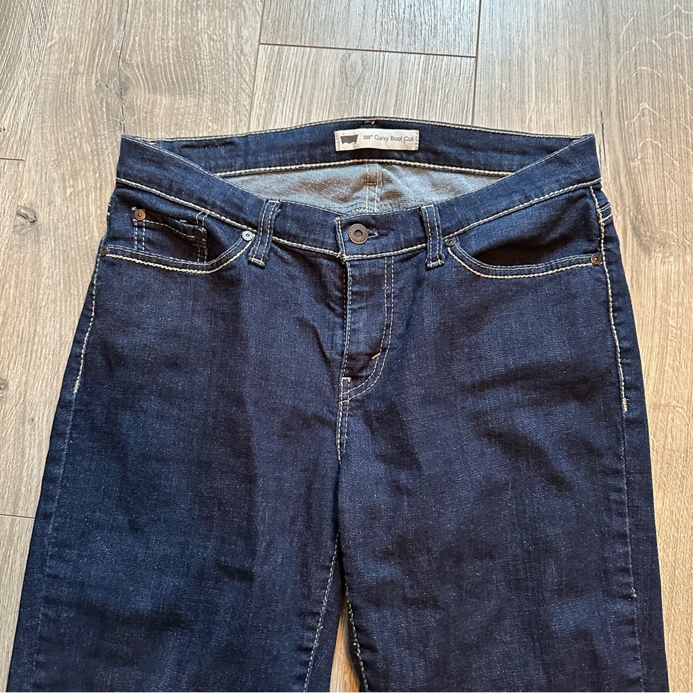 Levi's 529 Curvy Boot Cut Dark Blue Denim Jeans | 12 Long - Picture 5 of 10